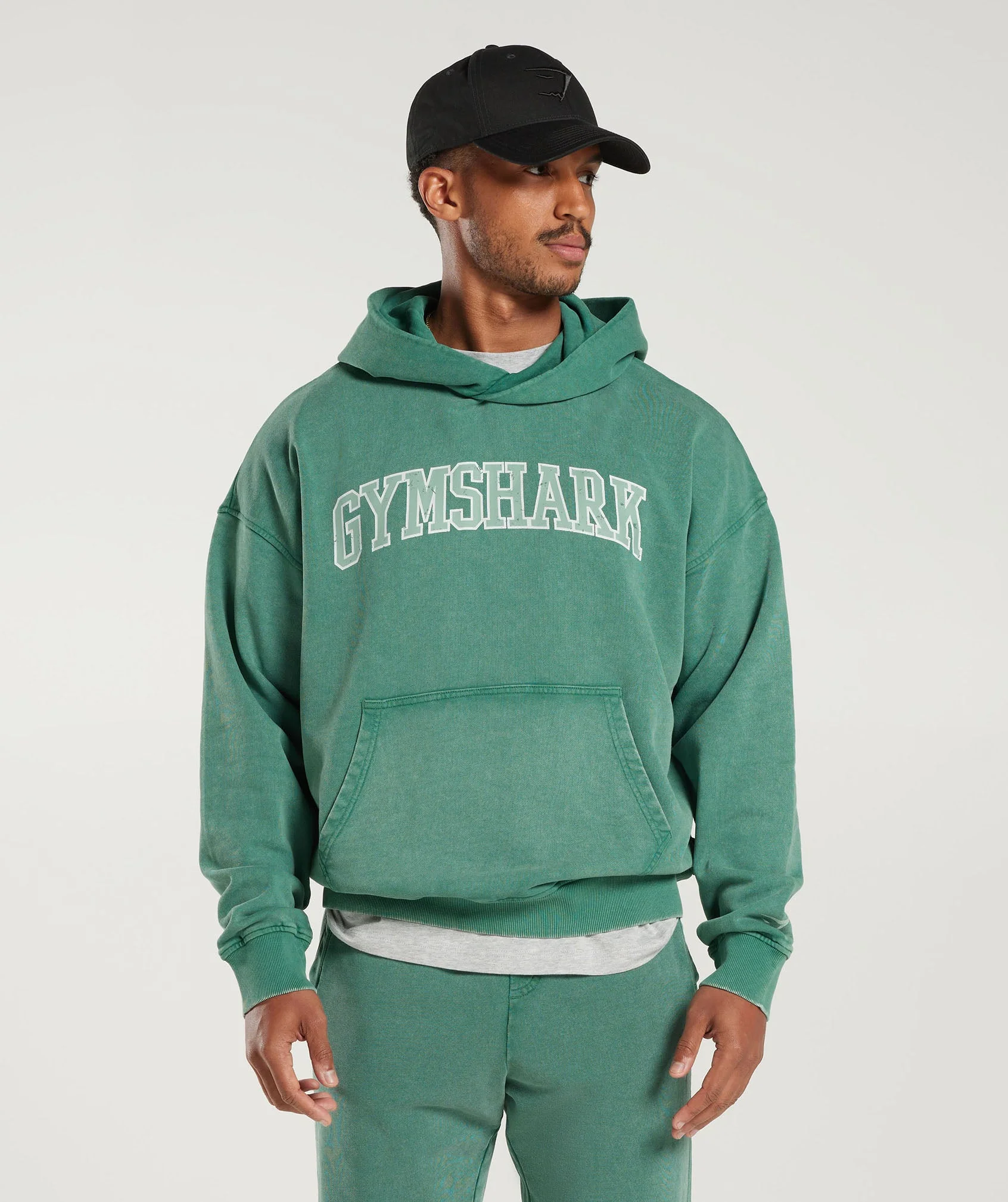 Collegiate Hoodie Ink Teal/Acid Wash