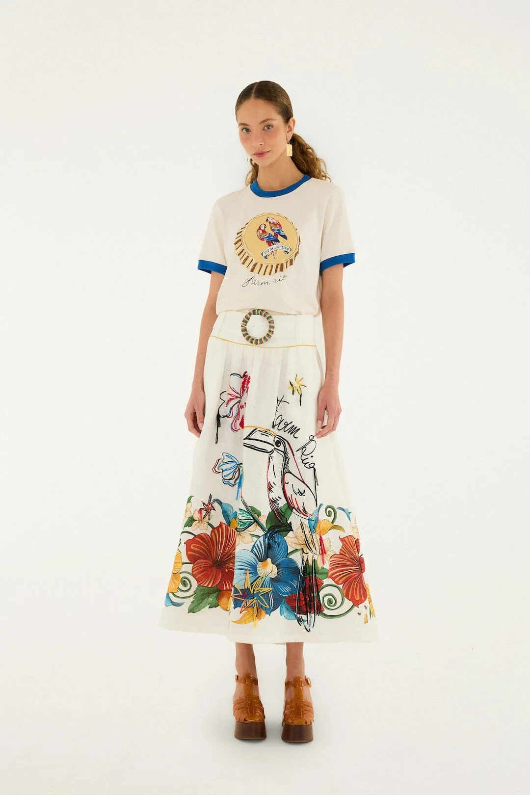 Off-White Tropi Embroidered Maxi Skirt