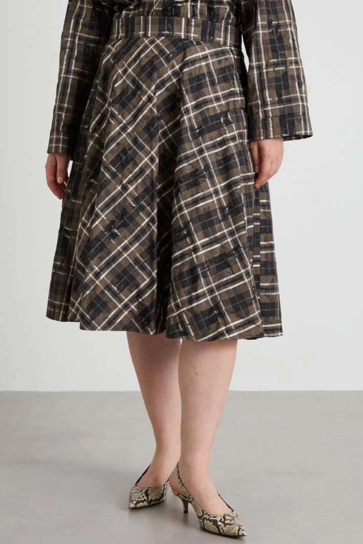 Jacquard taffeta skirt - MILITARY GREEN