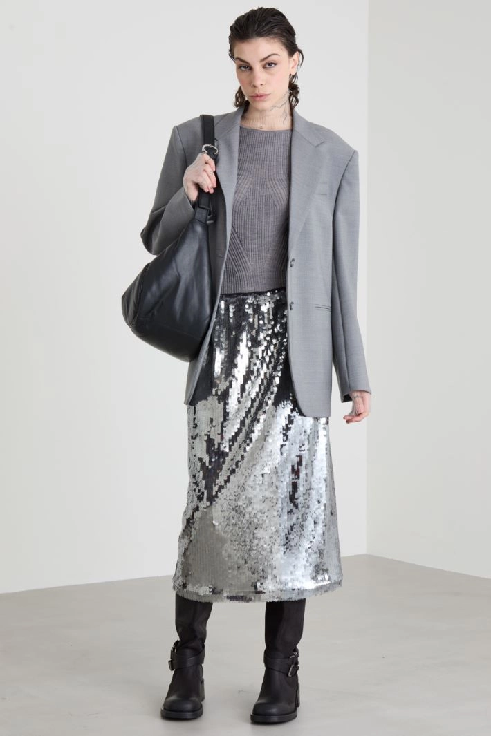 Sequinned skirt - SILVER