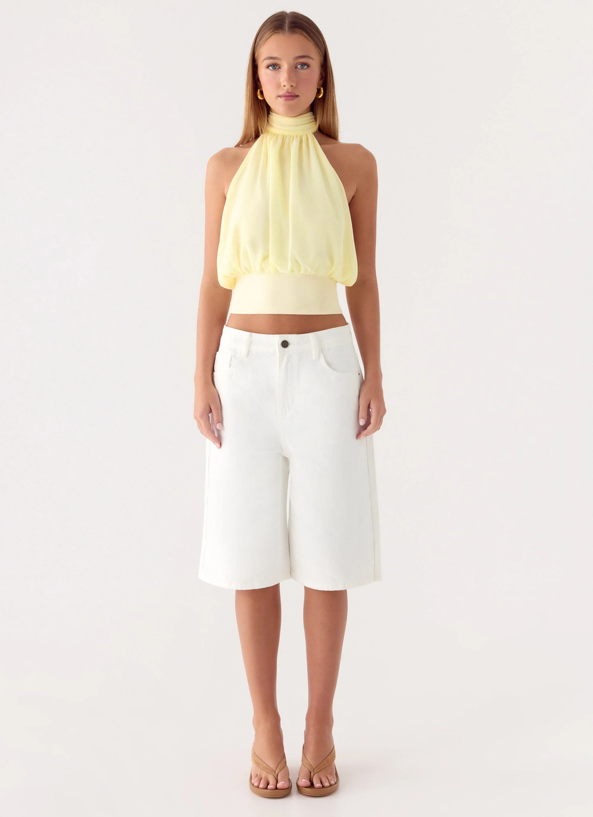 Orleans Denim Jorts - White