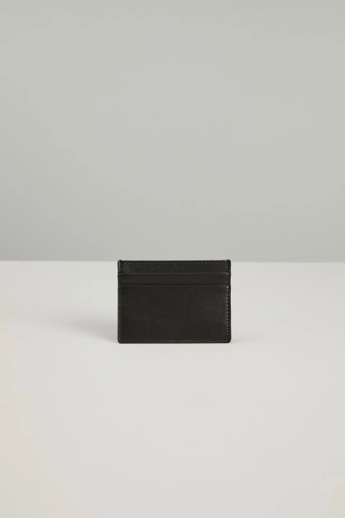 Saffiano effect card holder - BLACK