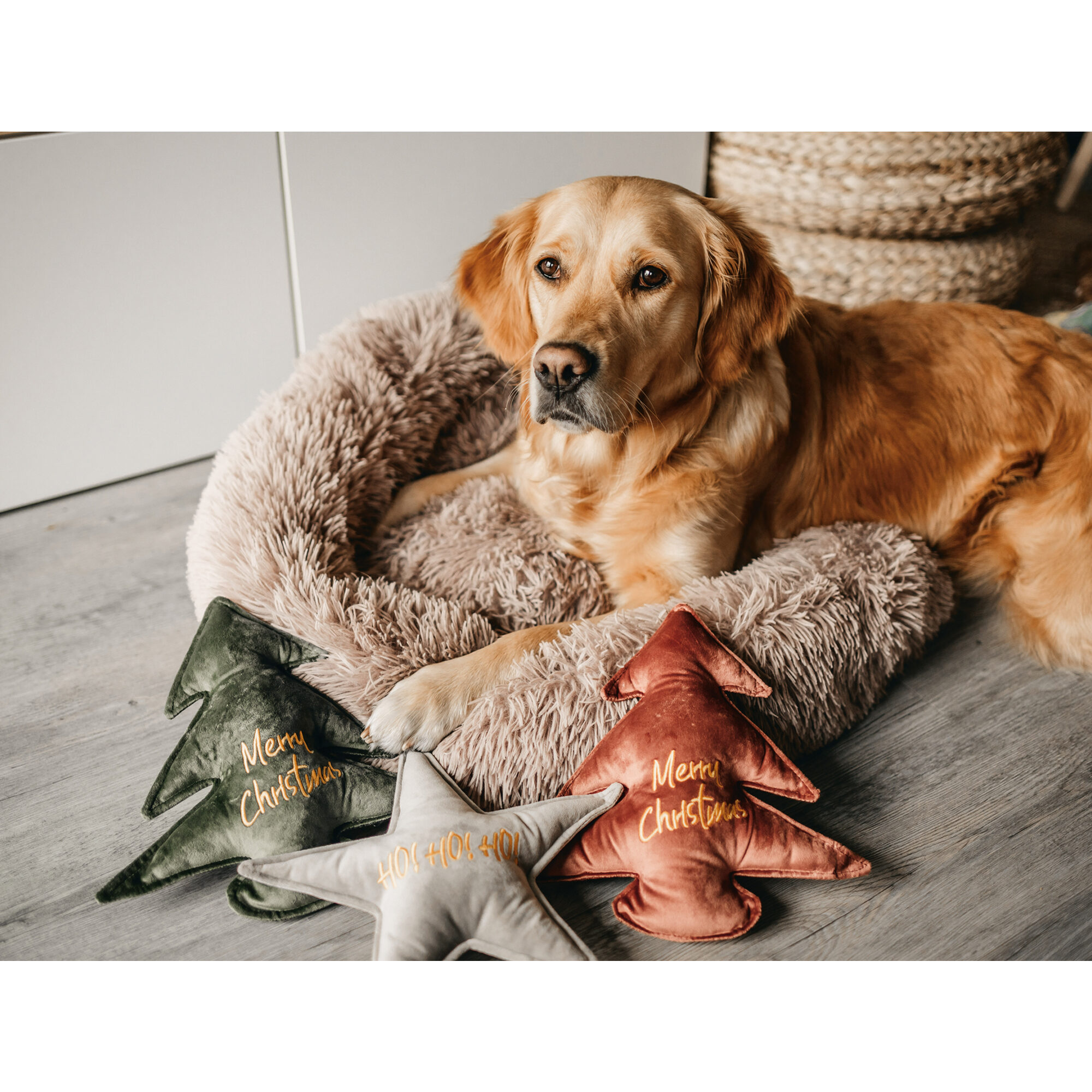 Designed by Lotte Christmas Tree - Velvet - Grey - 27 x 27 x 3 cm