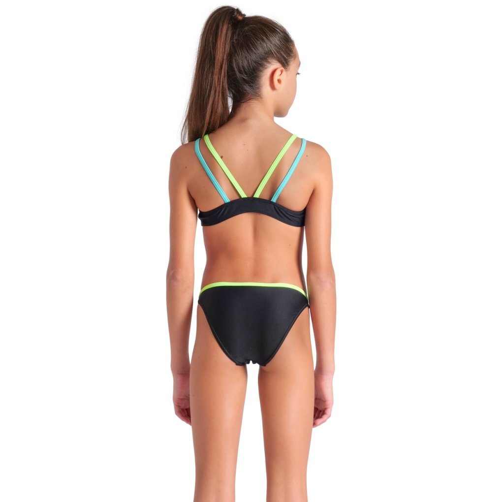 arena Feel Solid Bikini Girls - Black/Soft Green/Water/Soft Green