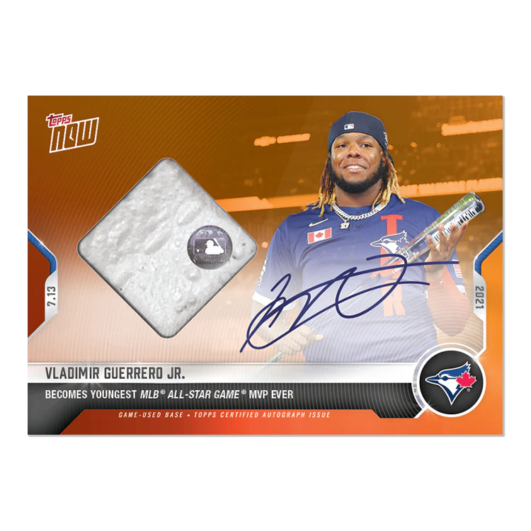On-Card Auto Base Relic # to 5 - Vladimir Guerrero Jr. - 2021 MLB TOPPS NOW® Card 510E