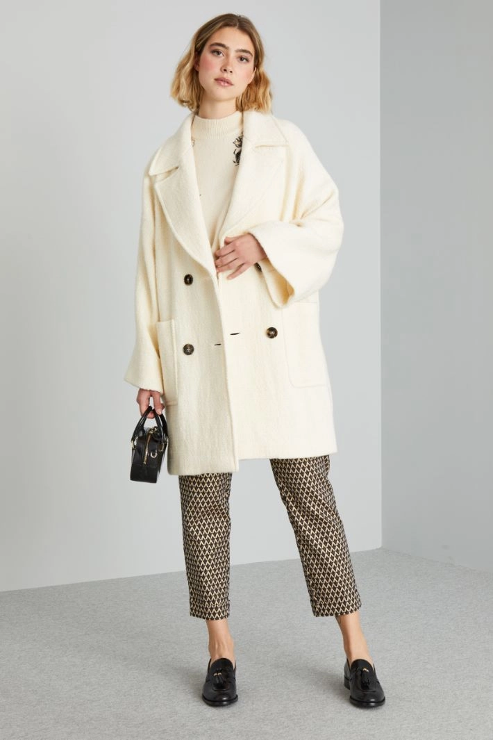Coat in textured fabric - MILK