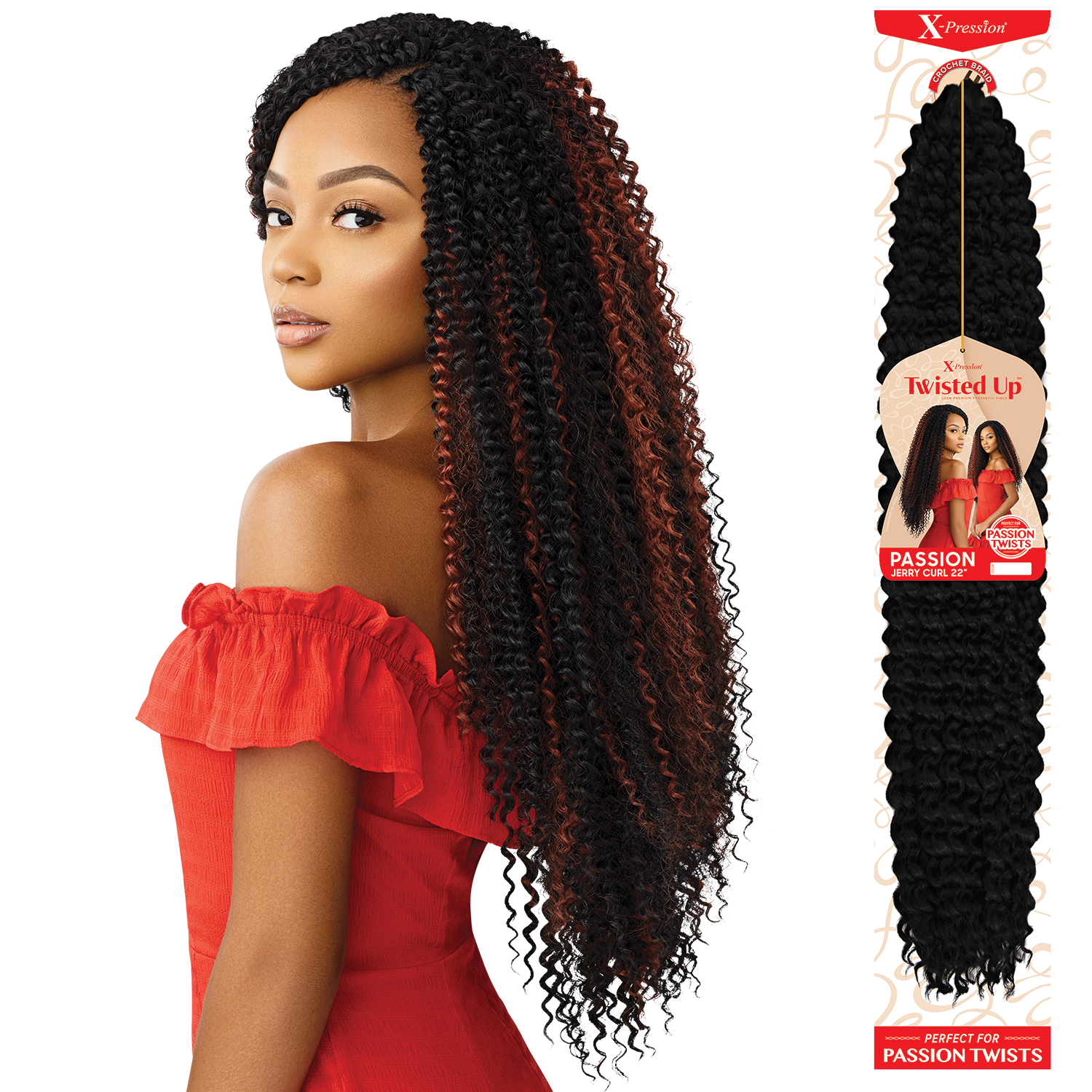 Outre Crochet Braids X-pression Twisted Up Passion Jerry Curl 22