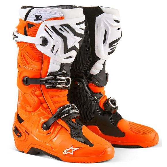 Bottes enduro Alpinestars TECH 10 2025 - Orange / BlancRef : AP3533