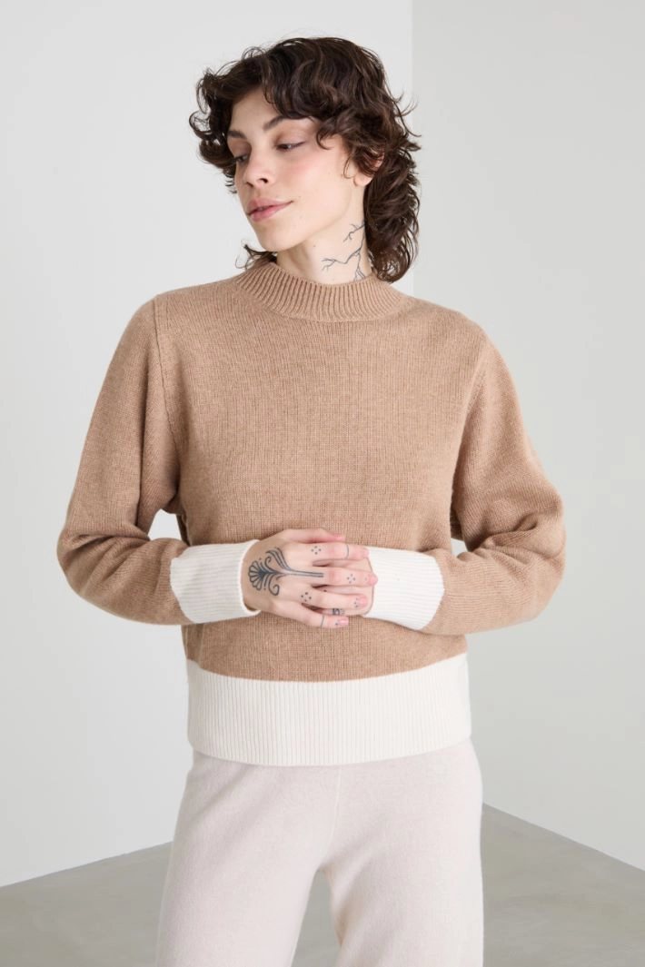 Color block sweater - CAMEL