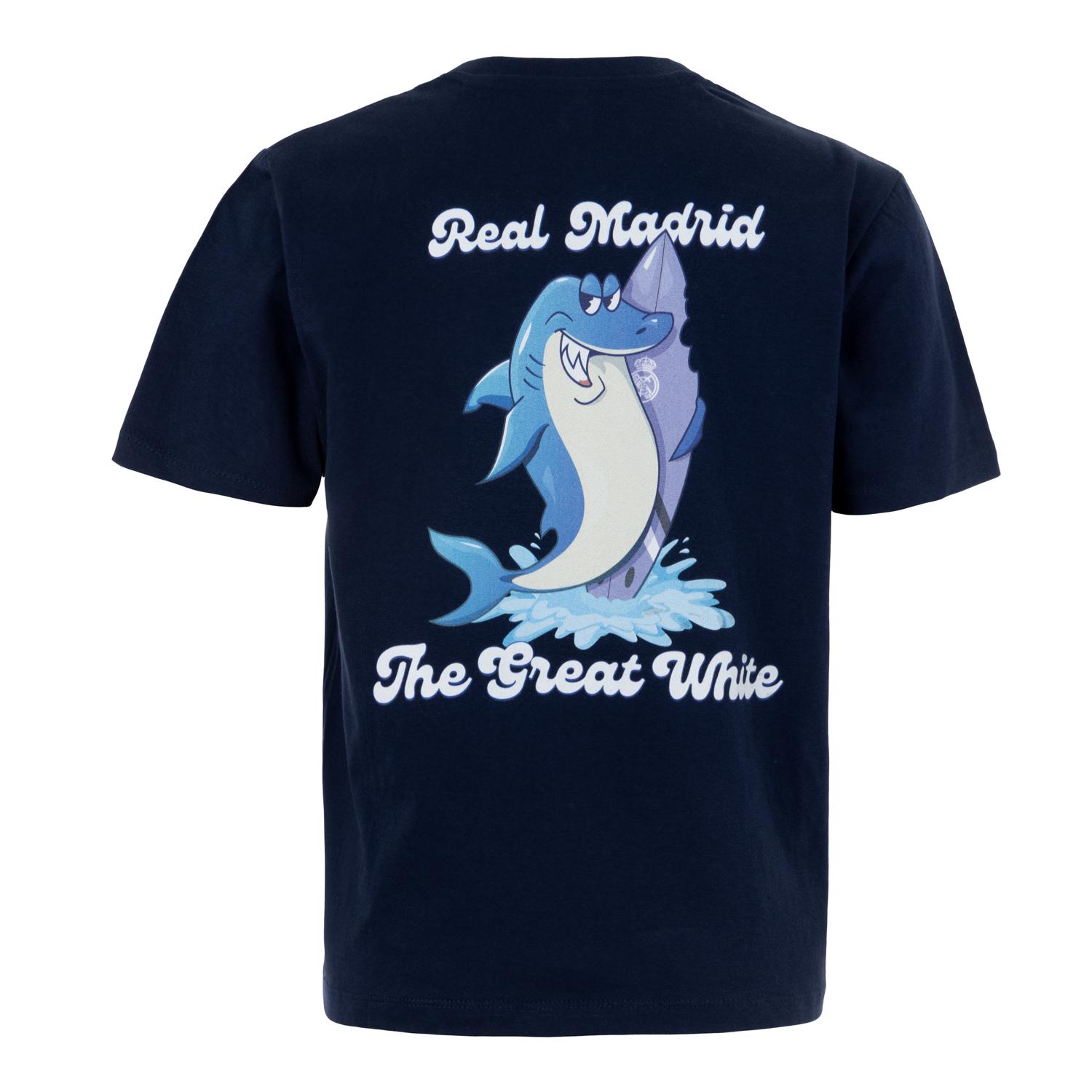 Kids Summer Shark T-Shirt Navy