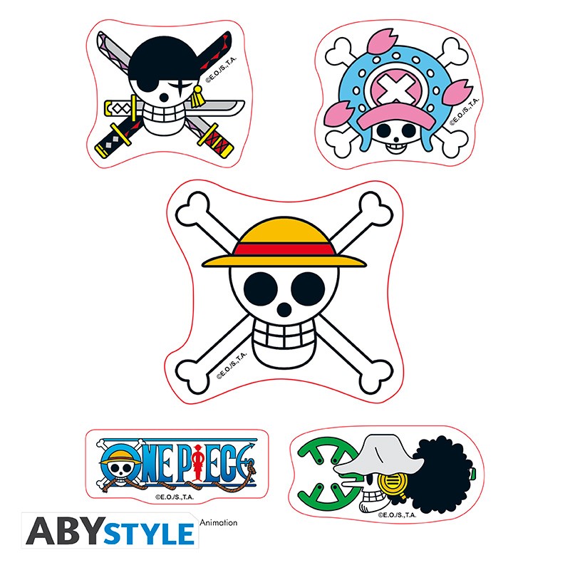 ONE PIECE Mini Stickers Straw Hat Skulls (16x11cm)