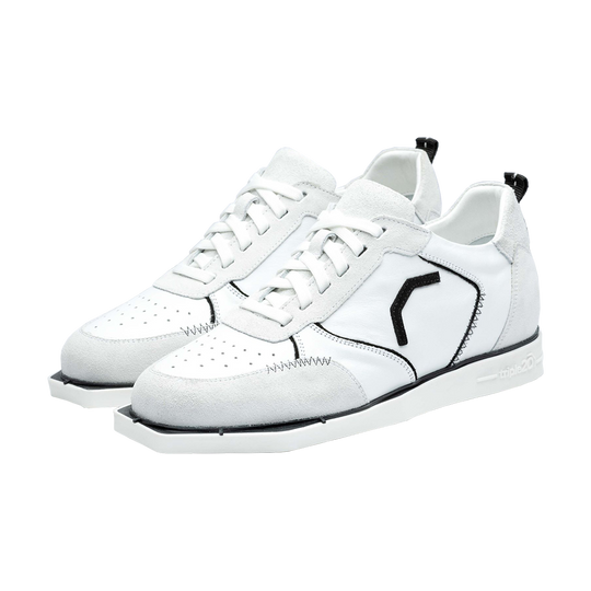 Triple20 Leather Dart Shoes - White Black