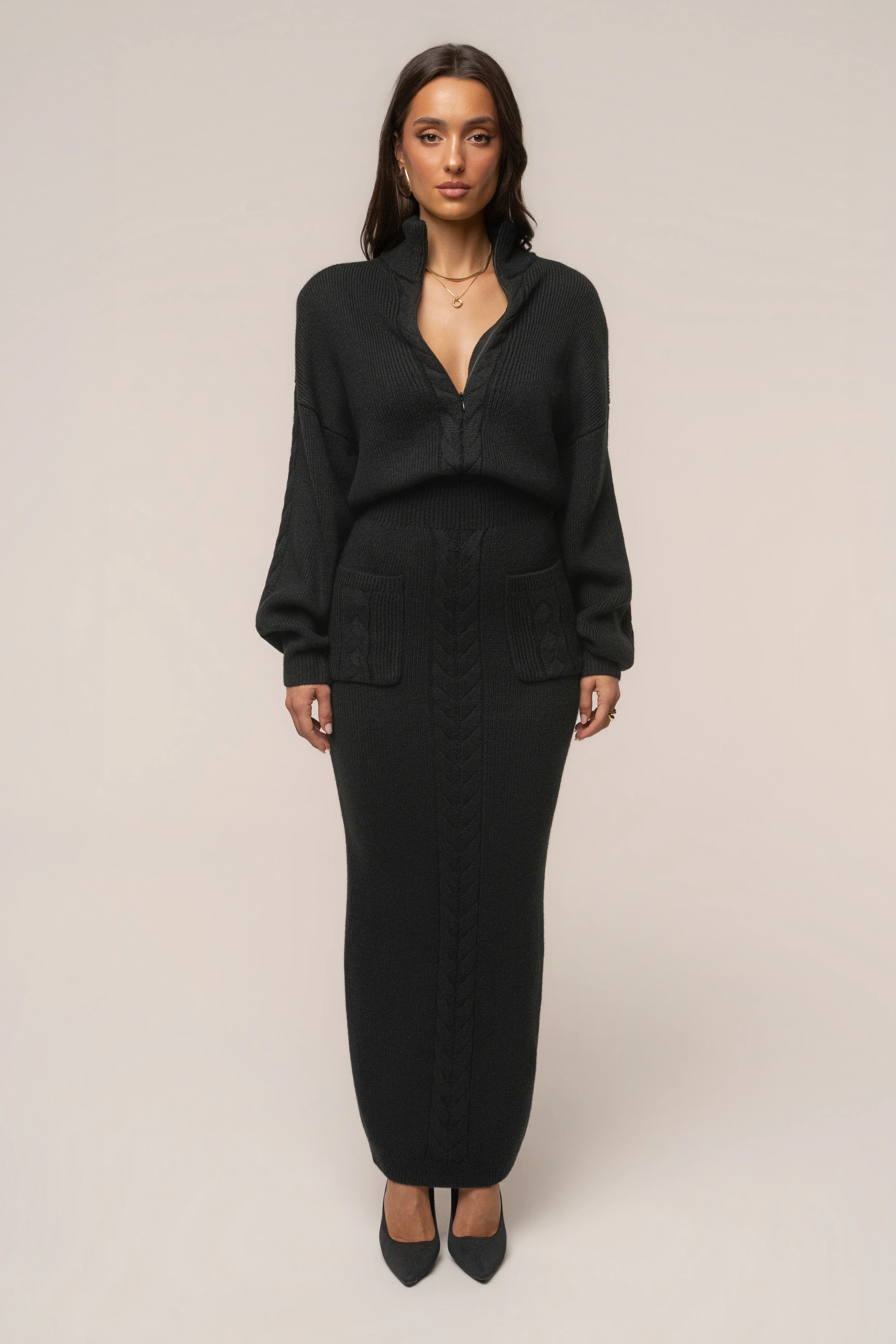 Black Cozy Intentions Ribbed Dress