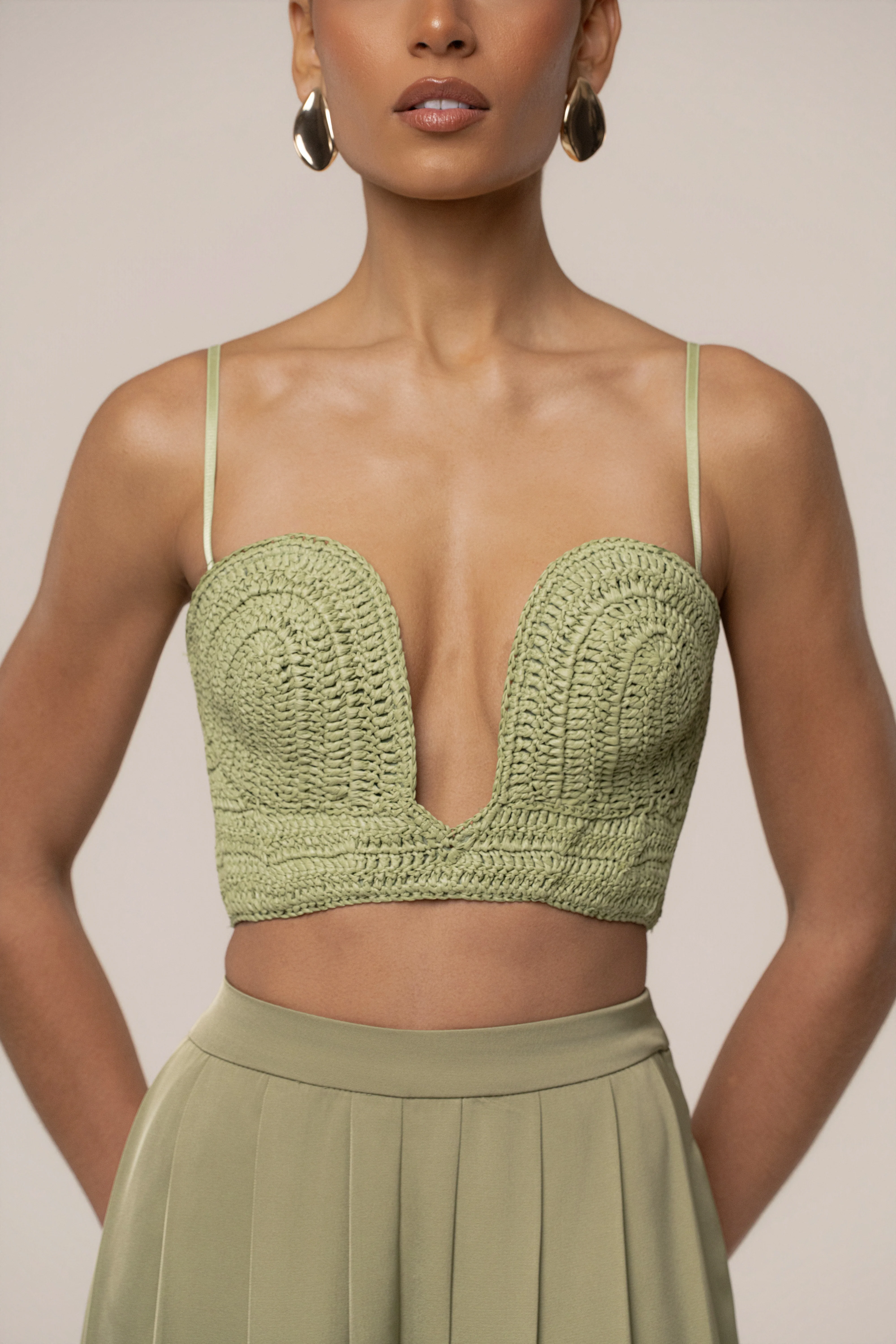 Moss Sail Away Texture Bustier