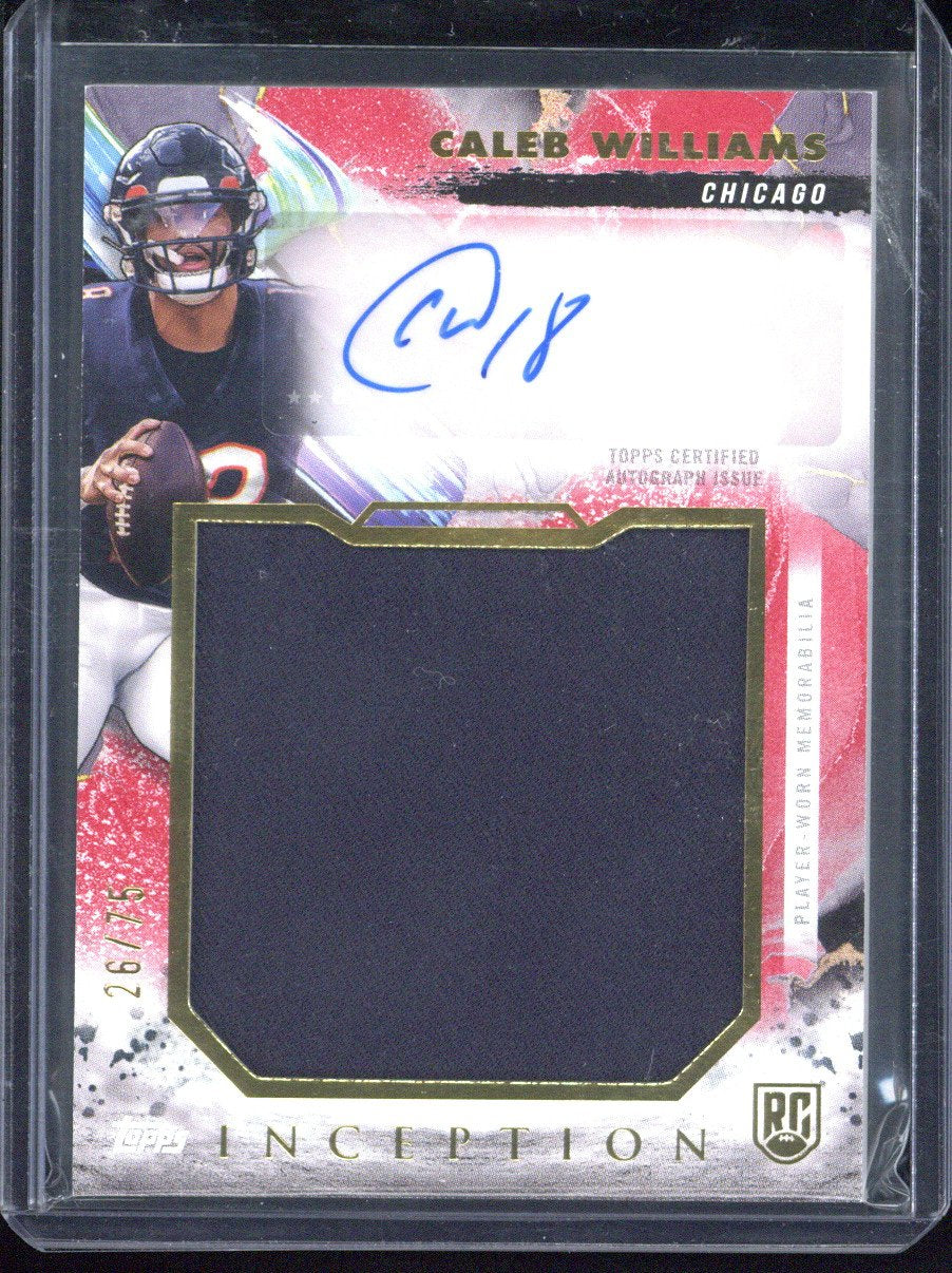2024 Topps Inception Football Caleb Williams RC Autograph Relic /75