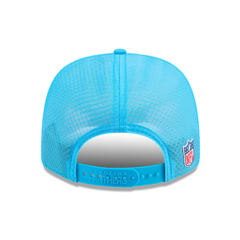 Carolina Panthers 2025 NFL On-Field Sideline 9SEVENTY Trucker Snapback Cap Blue