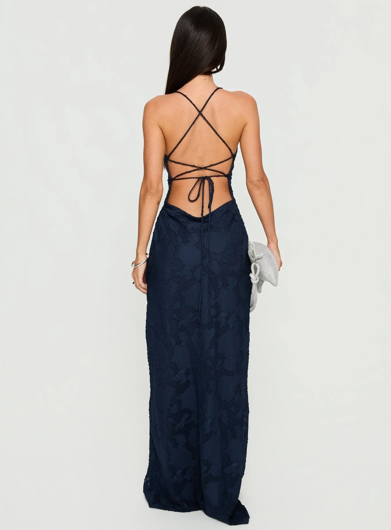 Celena Maxi Dress Navy Burnout