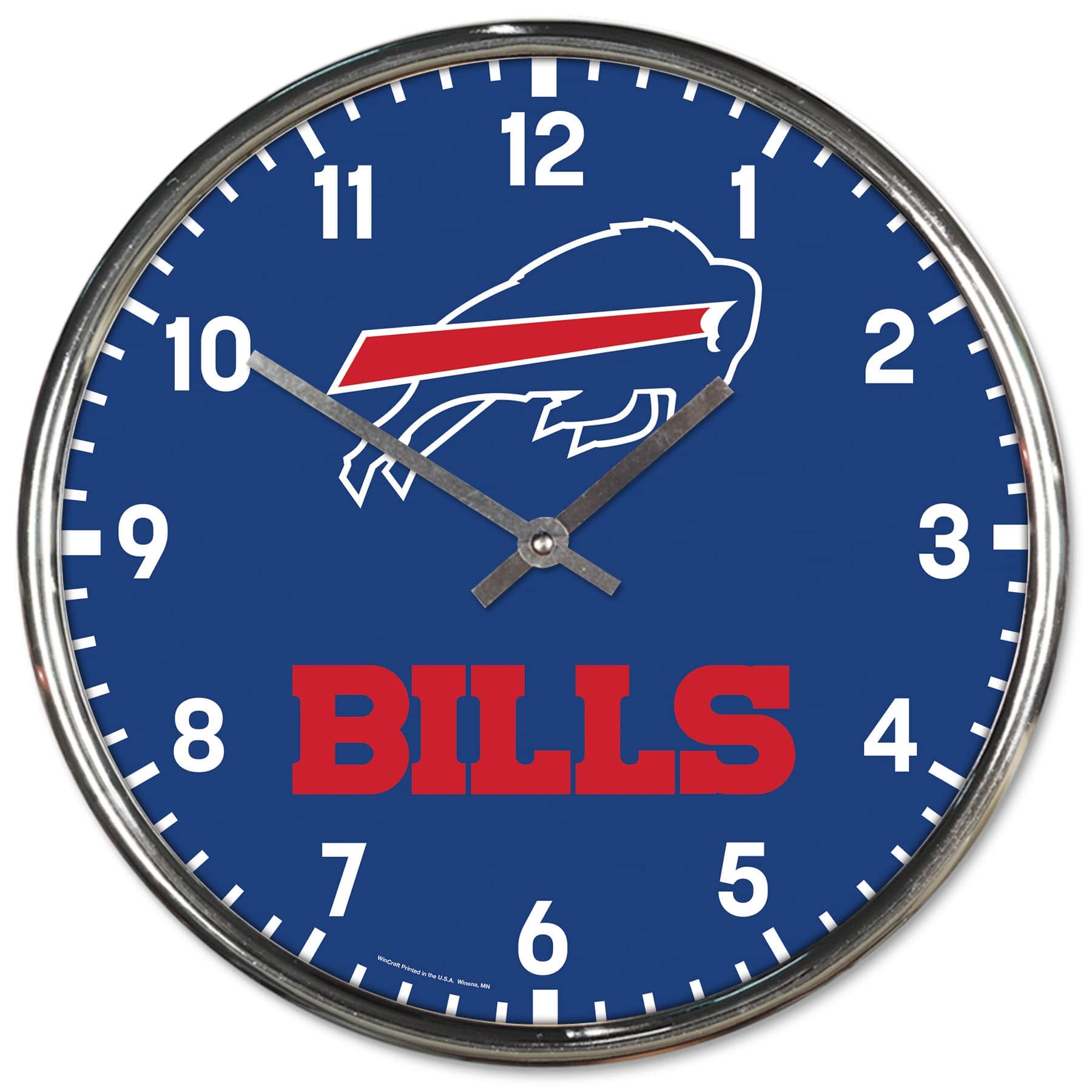 Buffalo Bills Chrome NFL Team Design Wall Clock