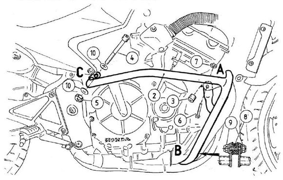 Hepco & Becker Crashbar engine guard - blackHONDA 600 CBF 600 N (PC38) - 2004 - 2007Ref: Hbe05080A / 501938 00 01