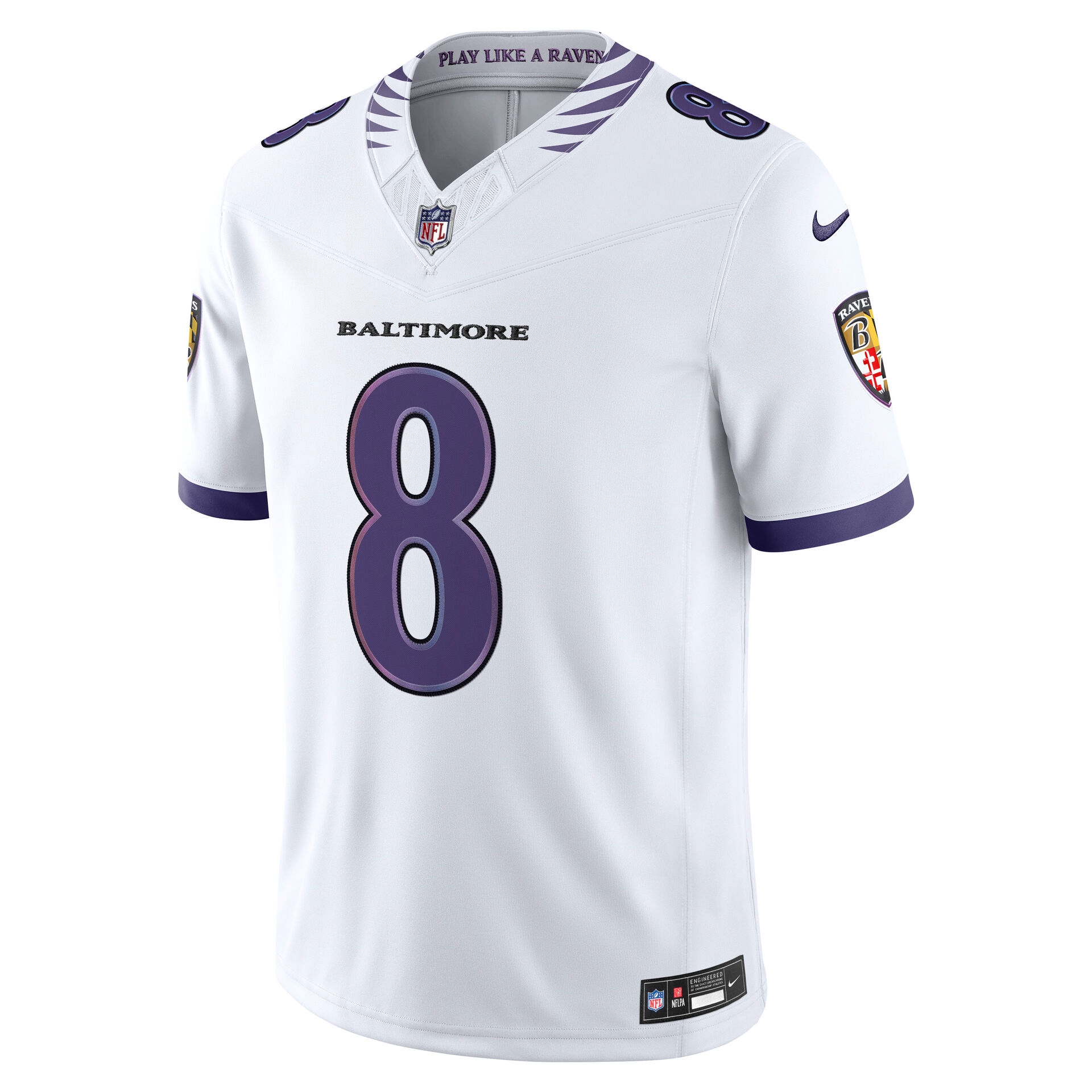 Lamar Jackson #8 Baltimore Ravens 2026 Stitched Limited NFL Jersey White