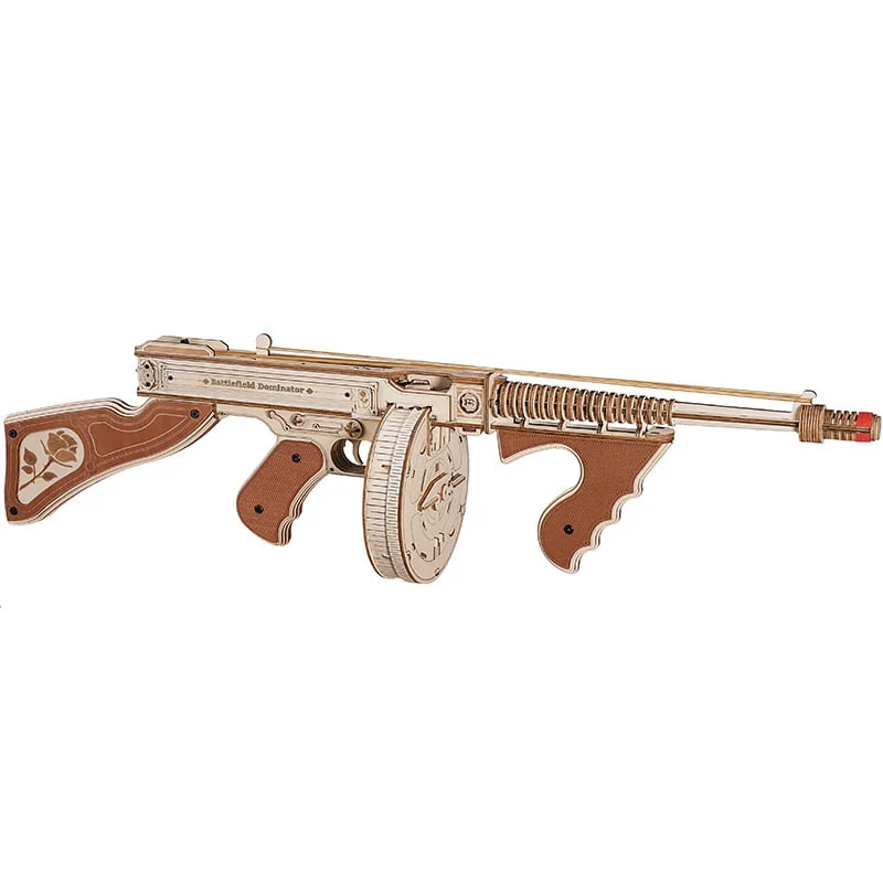 Thompson Submachine Gun Toy 3D Wooden Puzzle Robotime LQB01
