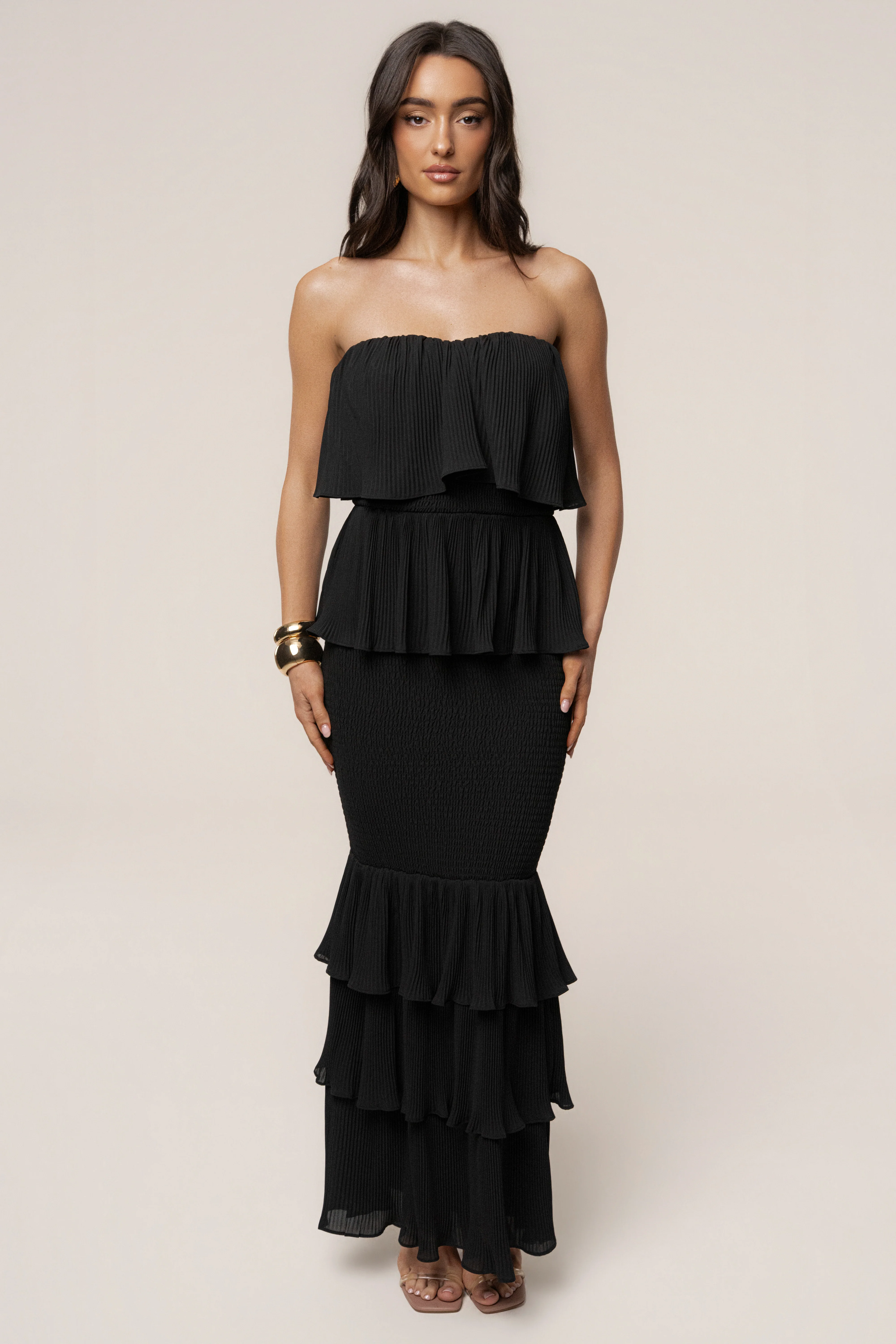 Black Casa Blanca Ruffle Dress