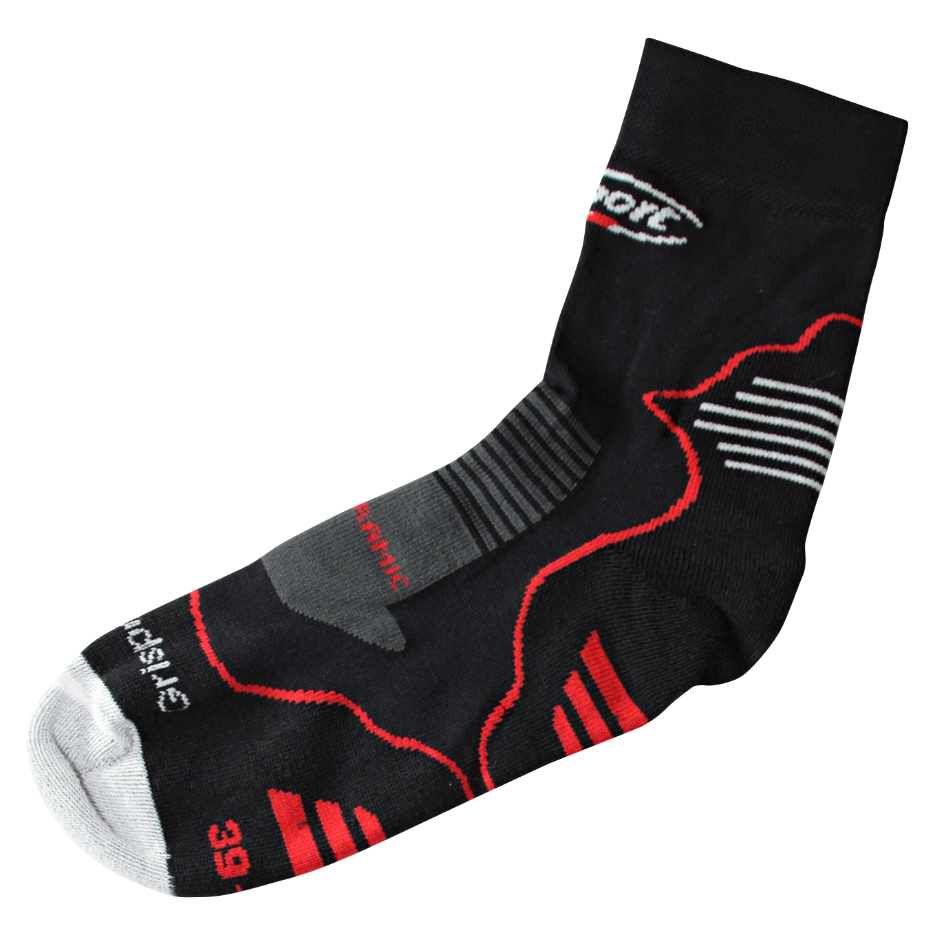 Grisport Cima 2 Functional Socks, Unisex, Short (Black\/Grey\/Red)