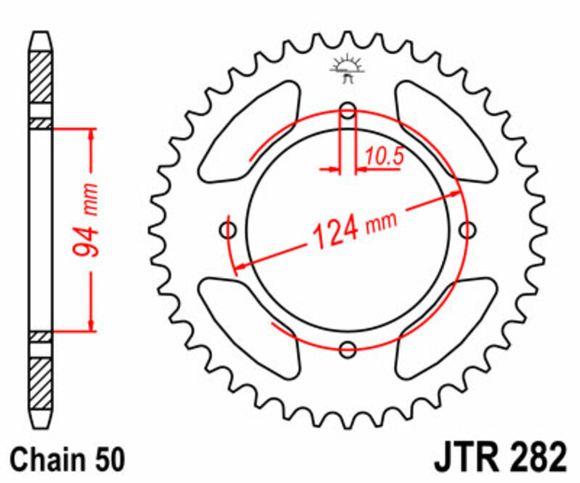Couronne JT. acier standard 282 - 530Ref : JTC00089A / 1075029001