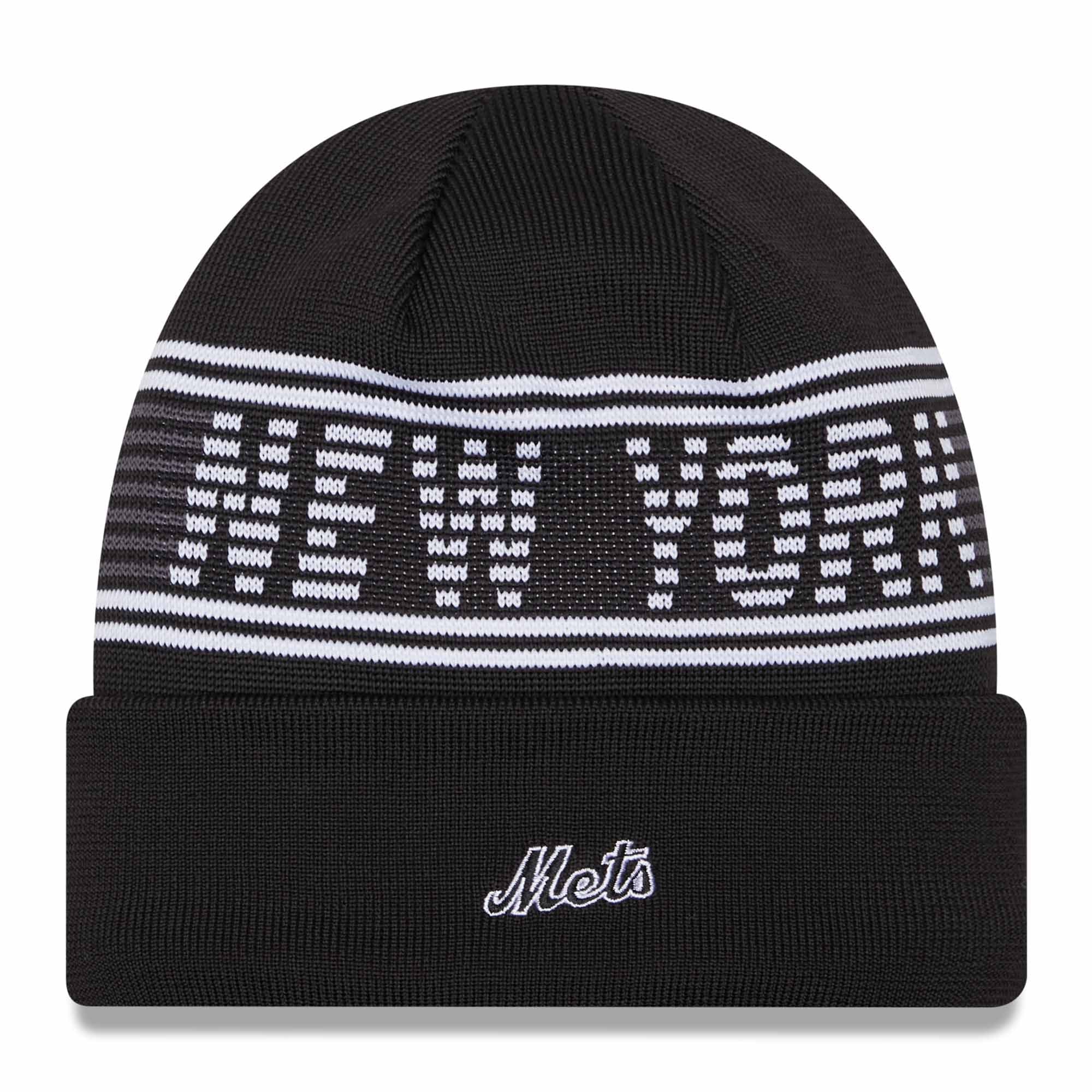 New York Mets Black Colorway 2024 MLB Clubhouse New Era Beanie Knit