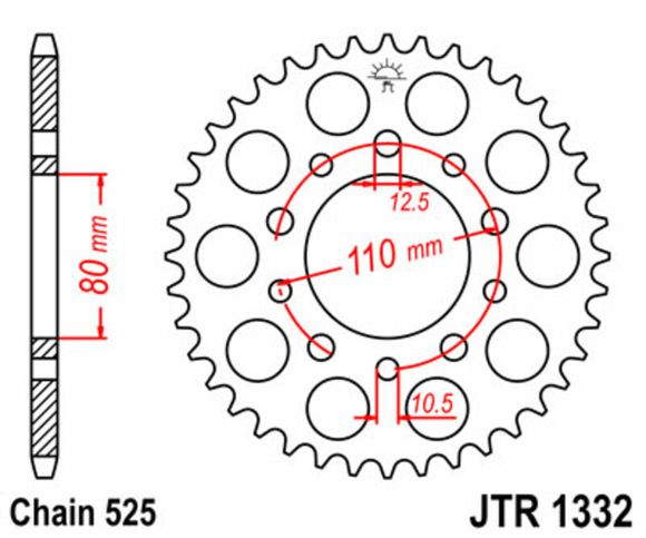 Couronne JT. acier standard 1332 - 525Ref : JTC00219A / 1075499003
