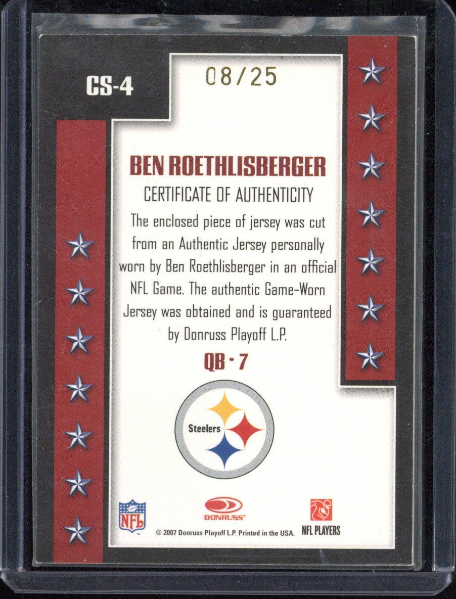 2007 Donruss Threads Ben Roethlisberger Patch /25