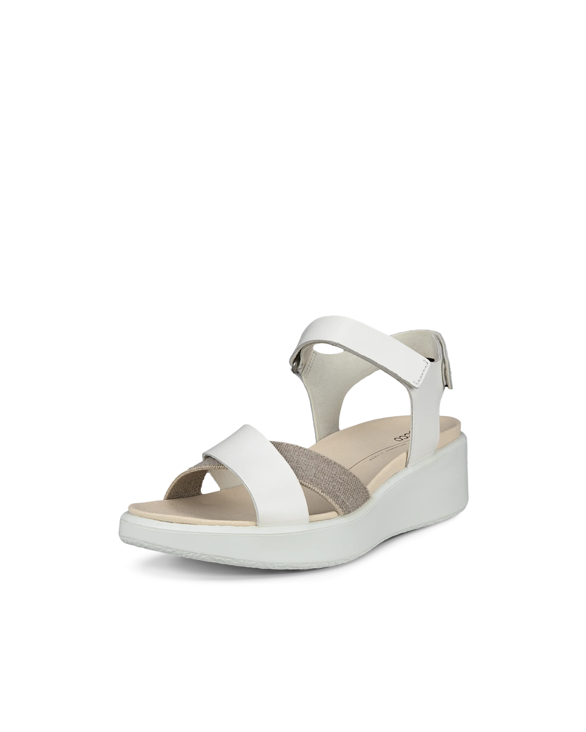 ECCO FLOWT WEDGE LX W Damen Ledersandale mit Keilabsatz Weiß