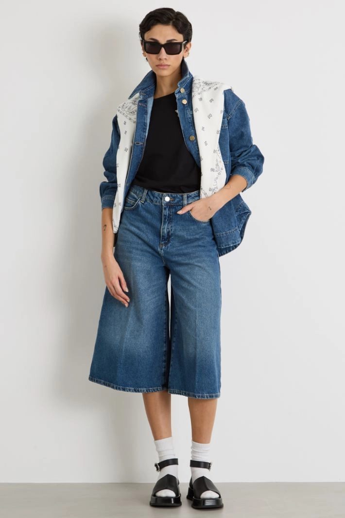 Flared culotte jeans - BLUE