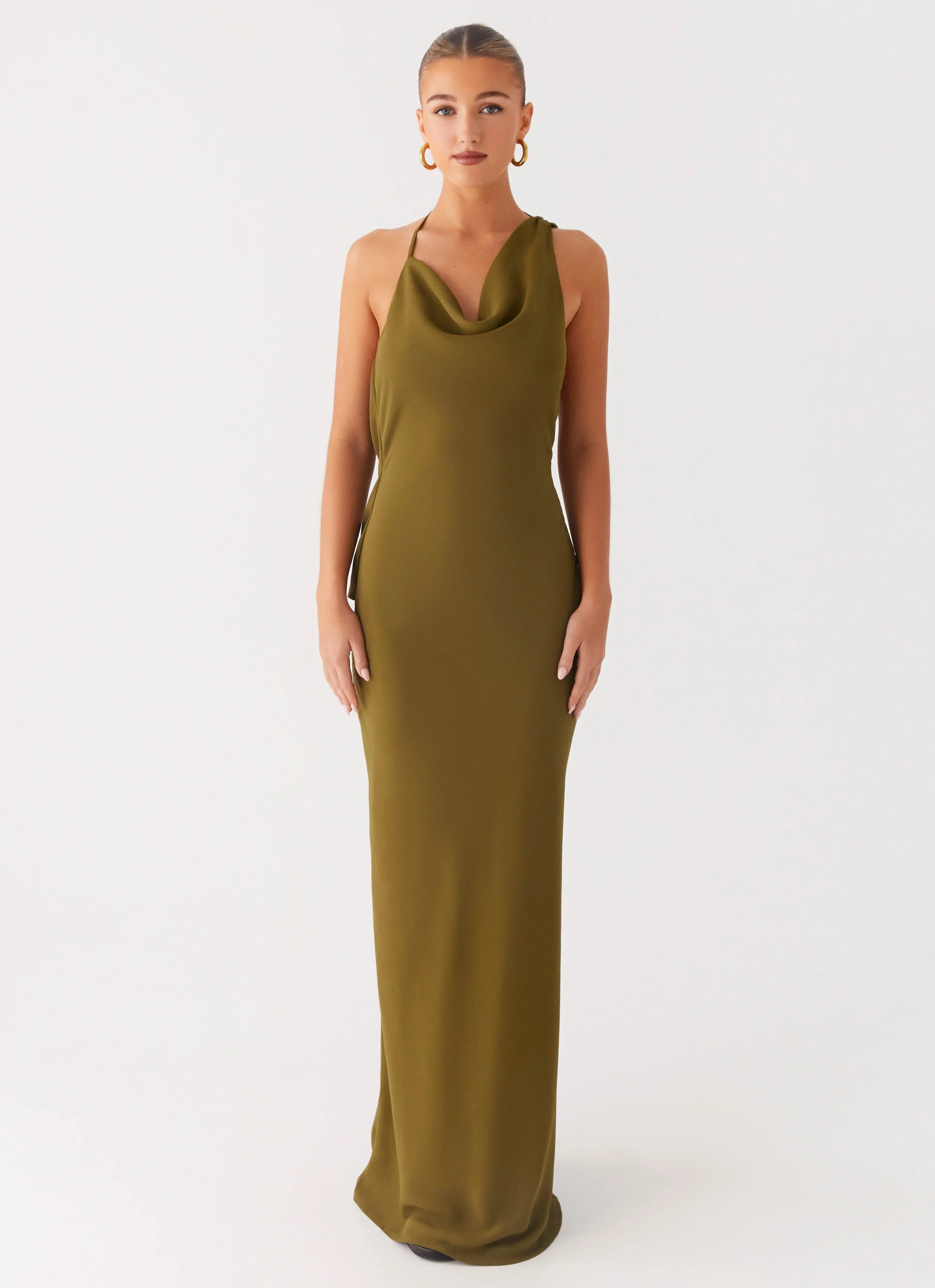 Opal Glow Maxi Dress - Khaki