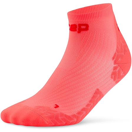 CEP Core Run Ultralight Low Cut Compression Socks Men - neon coral/red