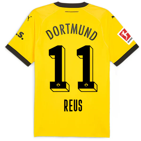 Borussia Dortmund Authentic Marco Reus Home Jersey w/ Bundesliga Patch 23/24 (Cyber Yellow/ Black)