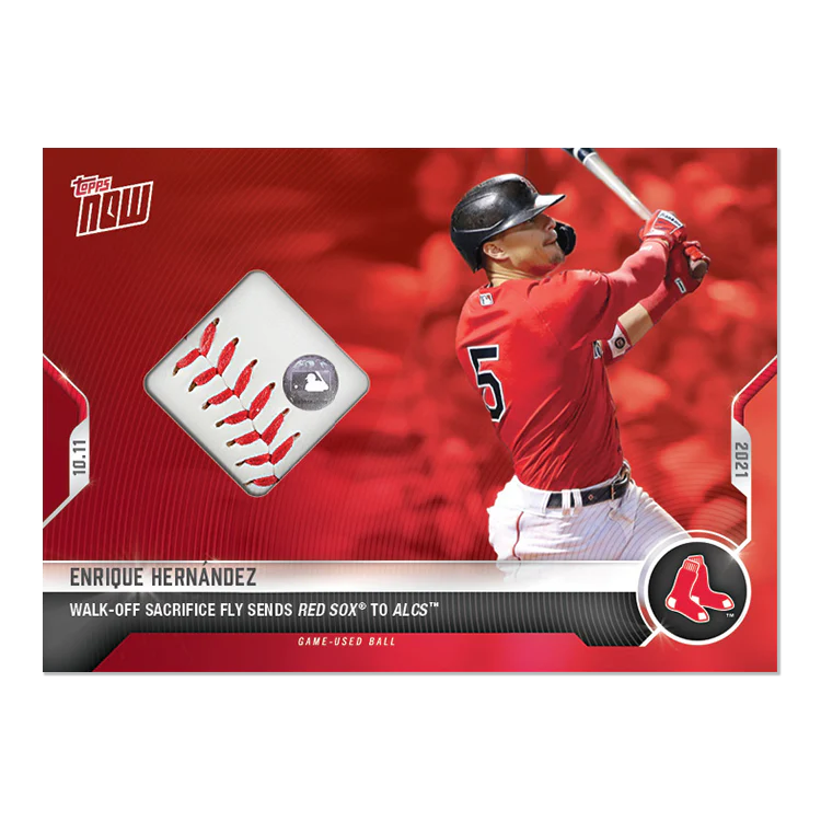 Game-used Ball Relic # to 10 - Enrique Hernández - 2021 MLB TOPPS NOW® Card 956A