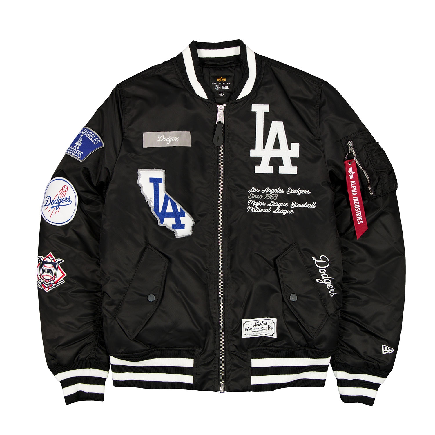 Los Angeles Dodgers Alpha Industries MA-1 MLB Bomber Jacket Black
