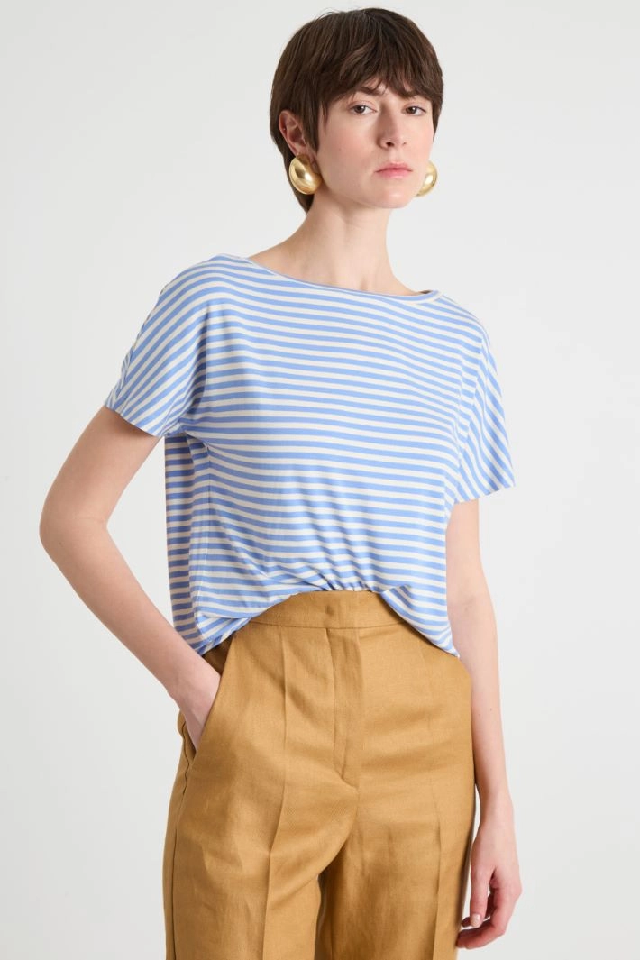 Fitted T-shirt - LIGHT BLUE WHITE