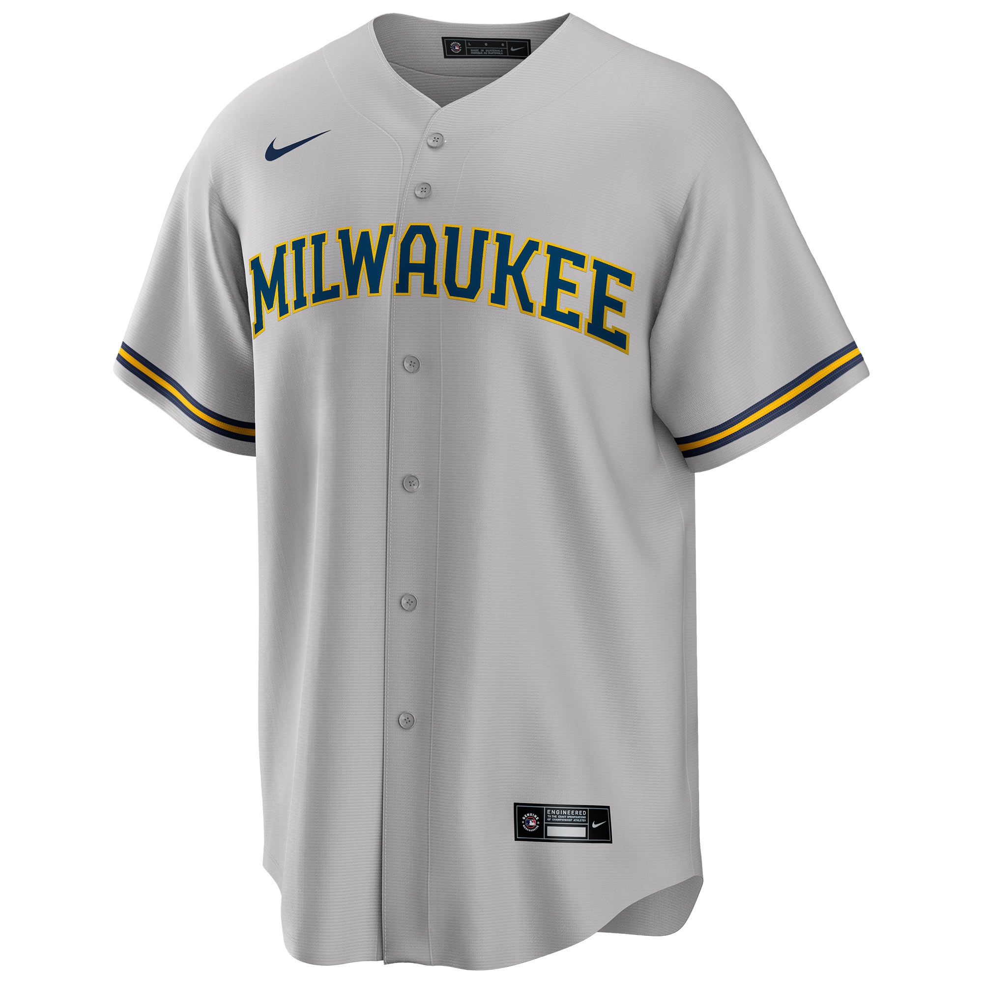Milwaukee Brewers Nike MLB Road Jersey Gray