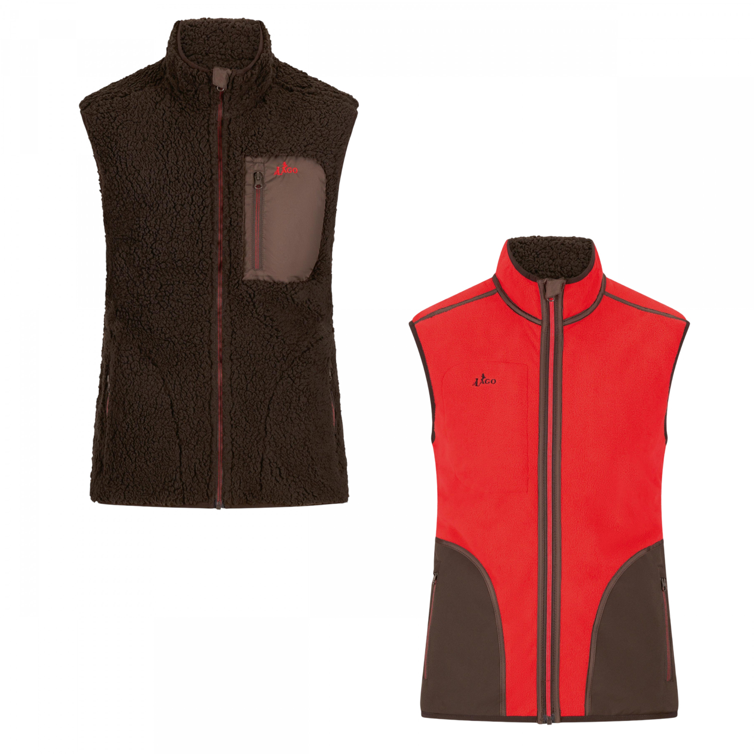 il Lago Prestige Teddy Fleece Waistcoat Men (Brown\/Red)