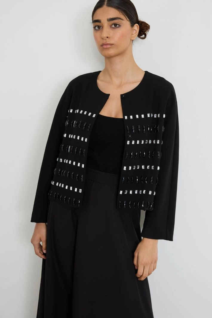 Cady jacket with stones - BLACK