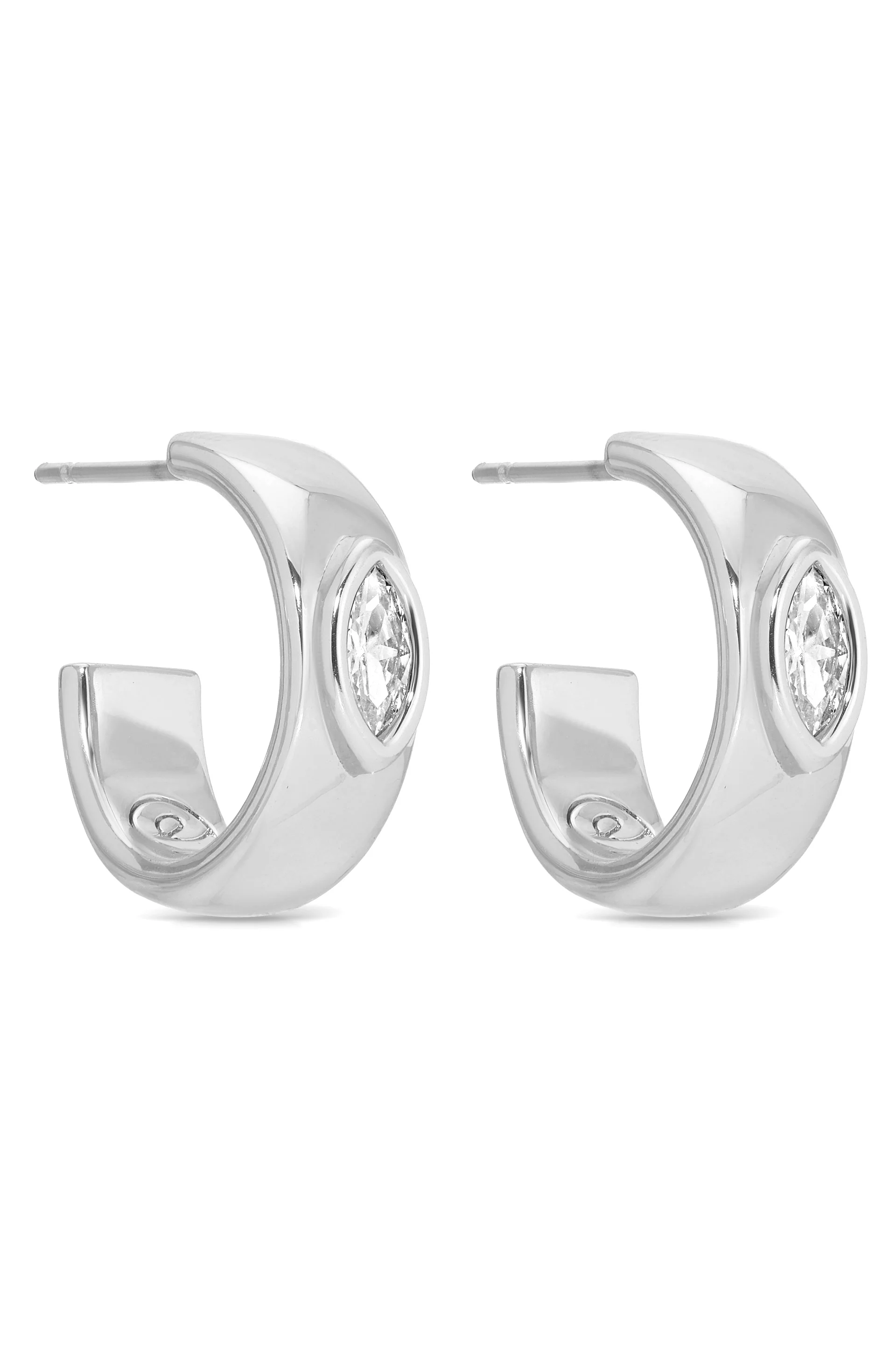 Small Marquise Crystal Hoops