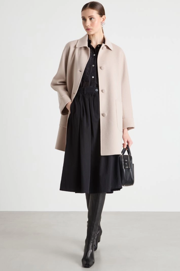 Shirt-collar coat - BEIGE