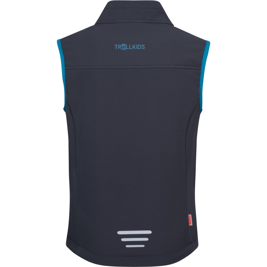 Trollkids Trollfjord Softshell Vest Kids - Black/Petrol