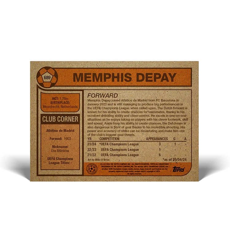 UCC Living Set Card 689 - Memphis Depay