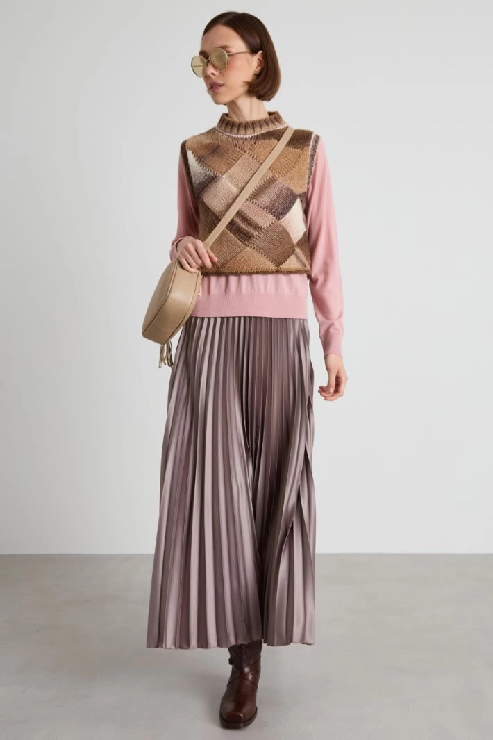 Flared pleated skirt - DOVE GREY