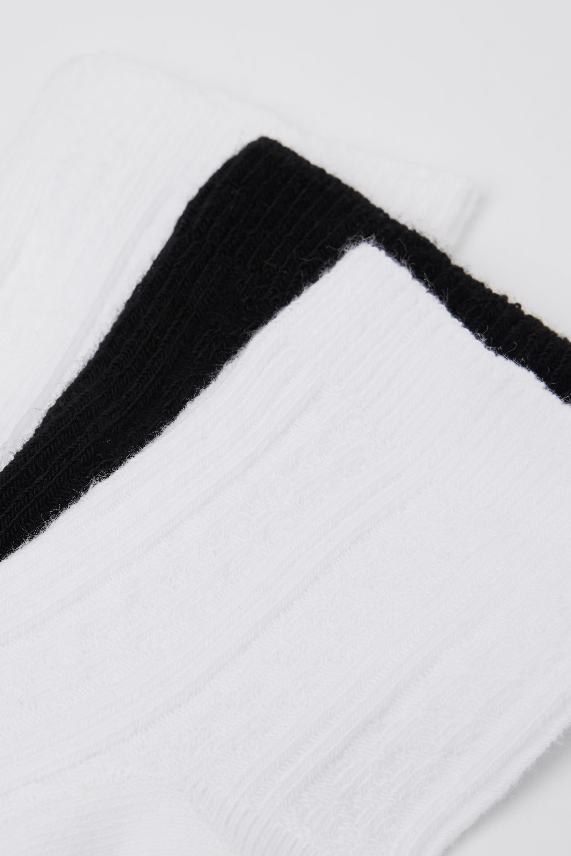 3 Pairs of Women’s Very Short Patterned Socks in Ribbed Cotton