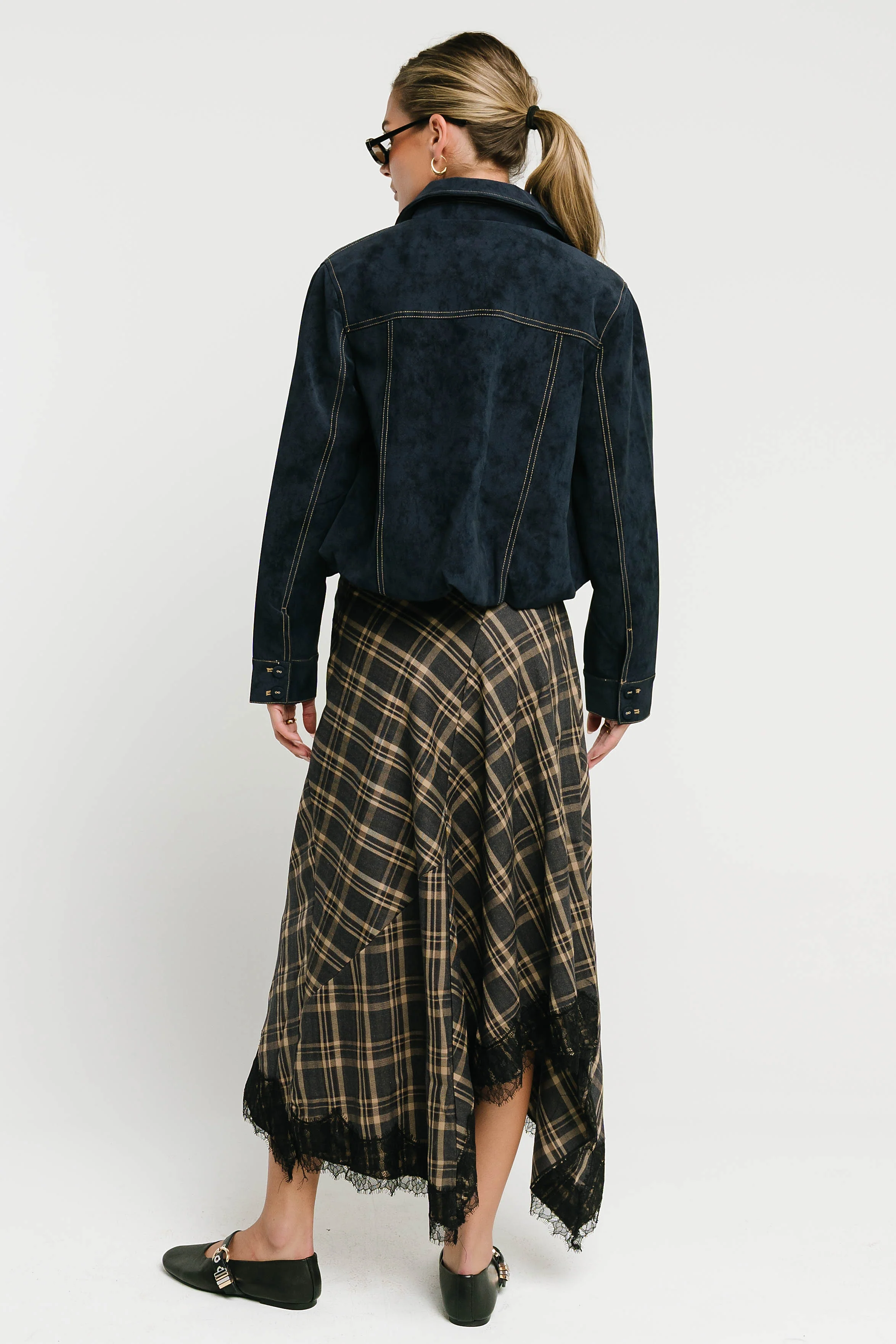 Parker Plaid Midi Skirt