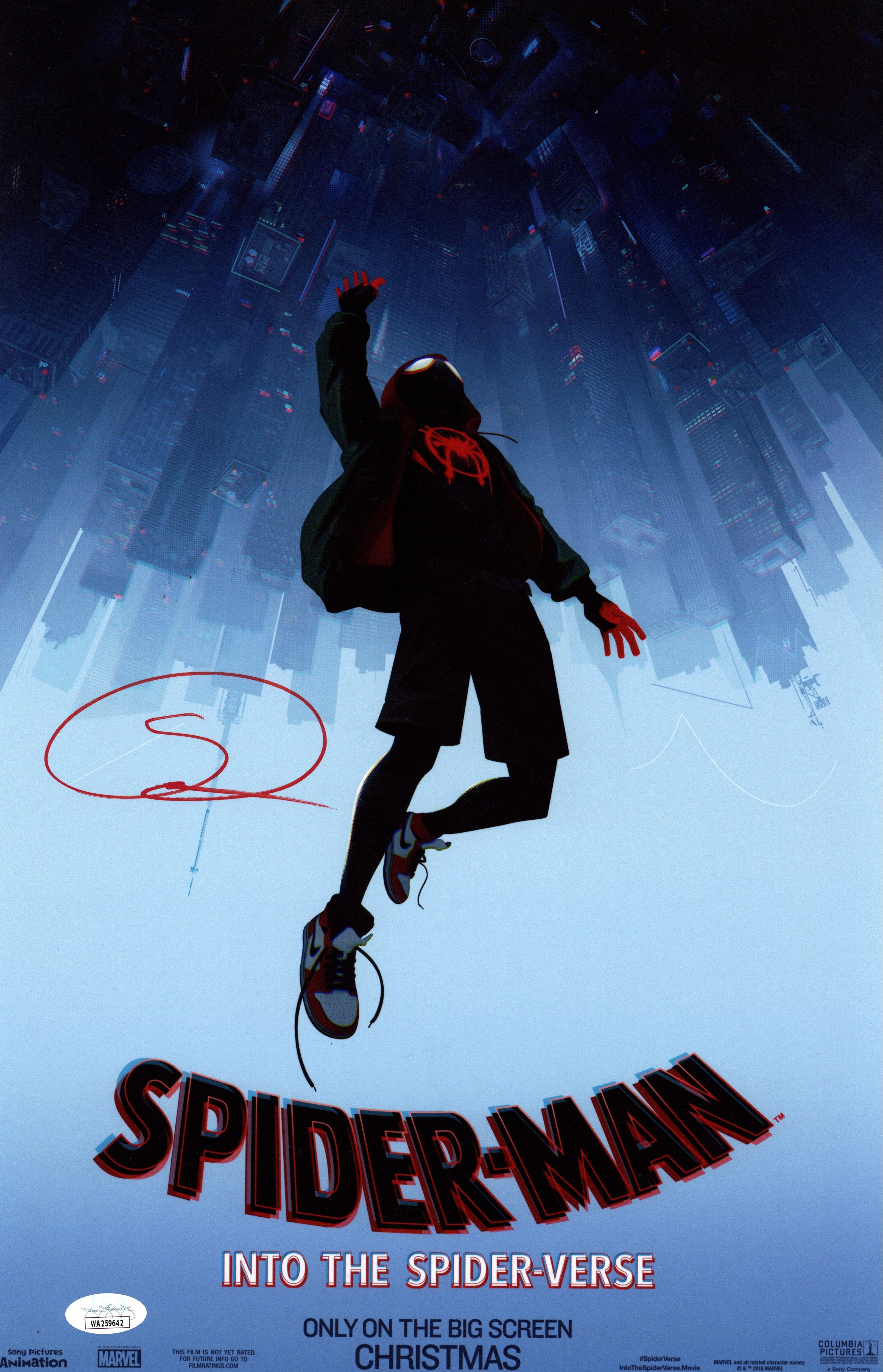 Shameik Moore Autographed Spider-Man 28cm x43cm Photo Poster JSA